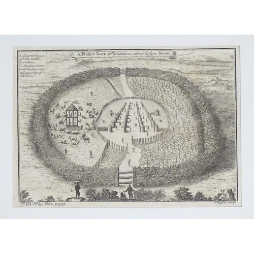 2005 - After Isaac Basire (1704-1768), 18th century, Engraving, A Pholey Town & Plantations about it, from ... 