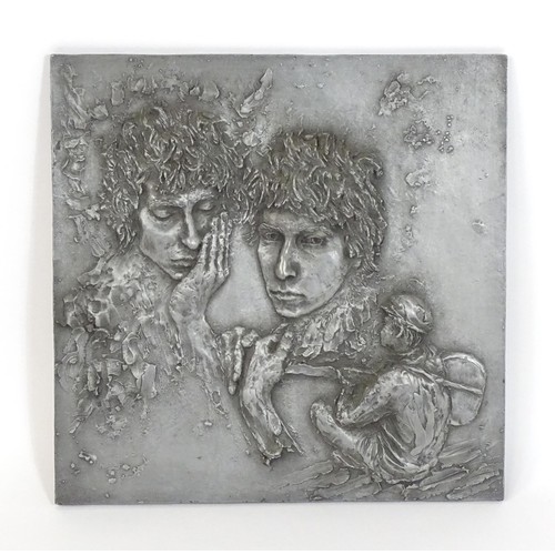 2009 - A 21st century Bob Dylan sculptural relief panel by Peter Ryder, titled Dylan, Dylan & Dylan. Approx... 