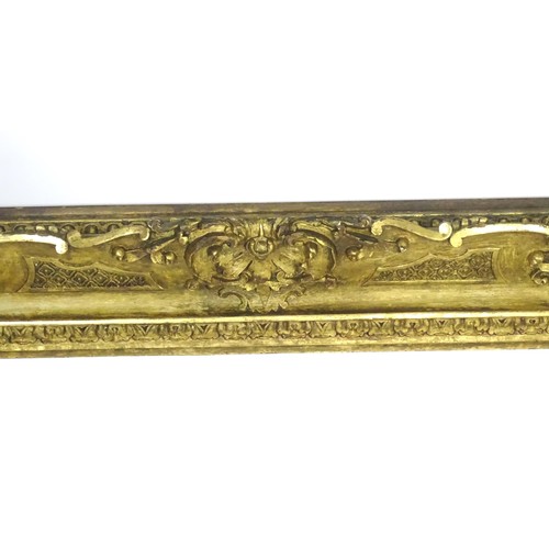 2011 - A large 19thC gilt wood and gesso swept frame. Aperture approx. 36 1/4