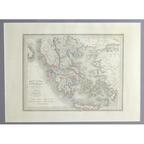 2013 - Map: An 19thC engraved map titled Graeciae Antiquae et Macedoniae (Greece and Macedonia). Published ... 