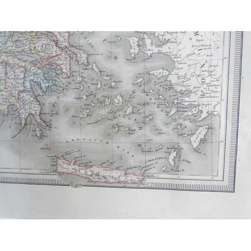 2013 - Map: An 19thC engraved map titled Graeciae Antiquae et Macedoniae (Greece and Macedonia). Published ... 