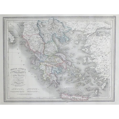 2013 - Map: An 19thC engraved map titled Graeciae Antiquae et Macedoniae (Greece and Macedonia). Published ... 