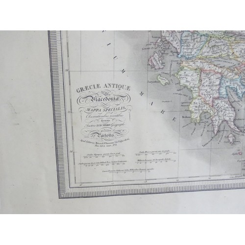 2013 - Map: An 19thC engraved map titled Graeciae Antiquae et Macedoniae (Greece and Macedonia). Published ... 