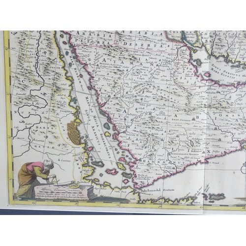 2015 - Map: A 17thC engraved and hand coloured map after Frederik de Wit (1630-1706) titled Nova Persiae, A... 