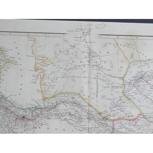 2016 - Map: A 19thC engraved map of Central Asia titled Bokhara, Cabool, Persia, The River Indus, & Countri... 