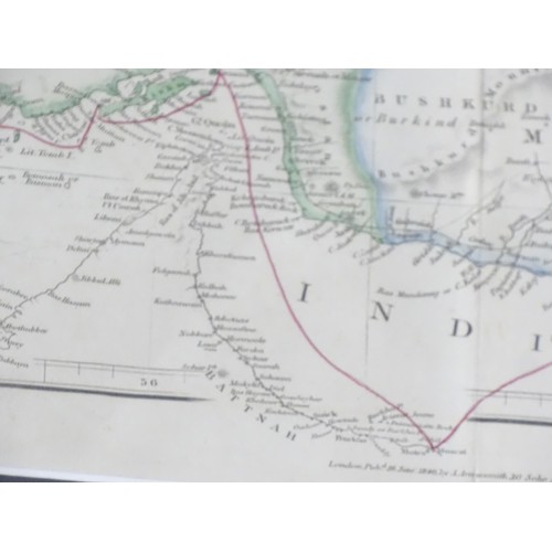 2016 - Map: A 19thC engraved map of Central Asia titled Bokhara, Cabool, Persia, The River Indus, & Countri... 