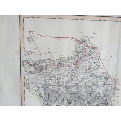 2017 - Map: A 19thC hand coloured engraved map titled A New Map of the County of BERKS (Berkshire) divided ... 