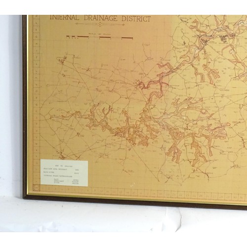 2022 - Map: A 20thC plan of Buckingham Internal Drainage District with hand coloured boundaries, river etc.... 