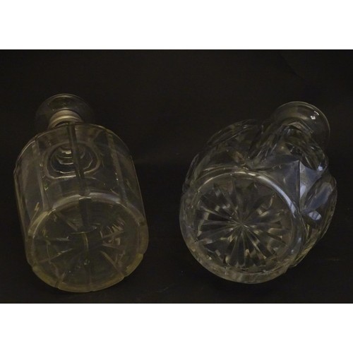 161 - A Georgian three-ring decanter, together with a Victorian  lead crystal decanter and a set of six 20... 