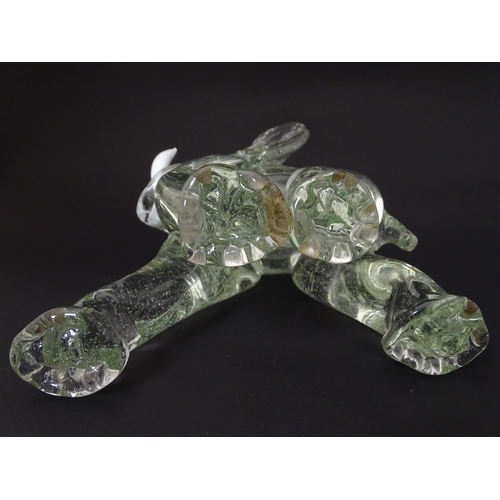 172 - A vintage glass model of an elephant in the manner of Ercole Barovier. Approx 10 1/2