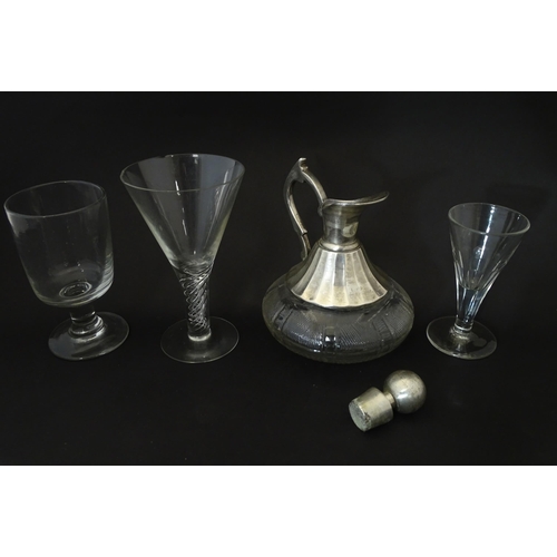 179 - A quantity of assorted 19thC and later drinking glasses together with a jug approx 6 1/2