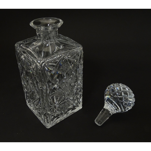 208 - A quantity of assorted glassware to include a cut crystal decanter together with various items of bo... 