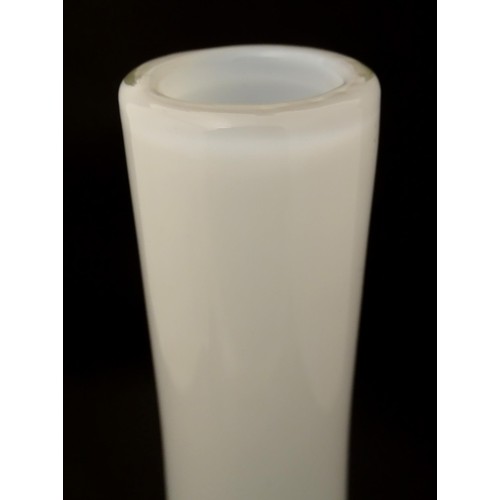 209 - A large Art glass vase, the white glass with blue detail . Approx 20