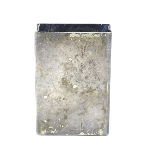 466 - A white metal match box sleeve. Approx. 2 1/4