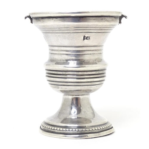 479 - A Continental white metal small pedestal vase, possibly Hanau. Approx. 2 1/4