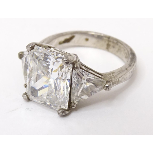 575 - A silver dress ring. Ring size approx N