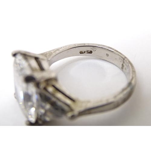 575 - A silver dress ring. Ring size approx N