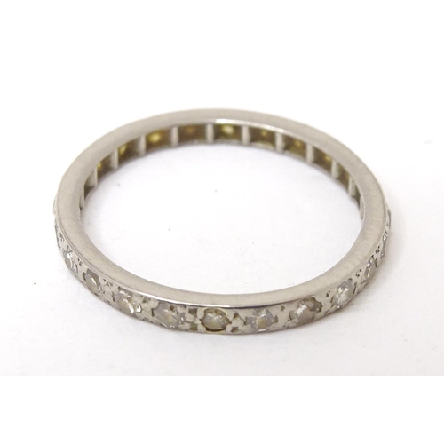 623 - Two platinum diamond eternity rings (2)