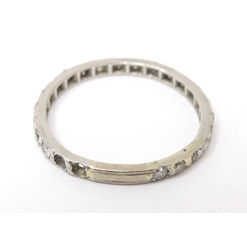 623 - Two platinum diamond eternity rings (2)