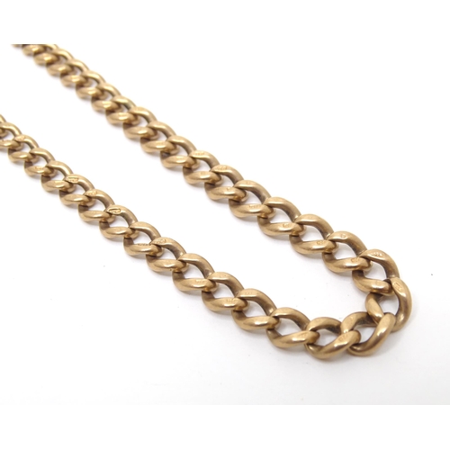 793 - A 9ct gold Albert watch chain. Approx 14 1/2