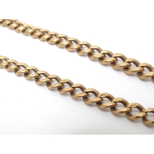 793 - A 9ct gold Albert watch chain. Approx 14 1/2