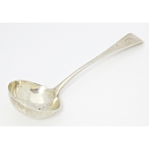 289 - A Geo III silver sauce ladle hallmarked London 1799, maker Solomon & Hougham. Approx. 7 1/4