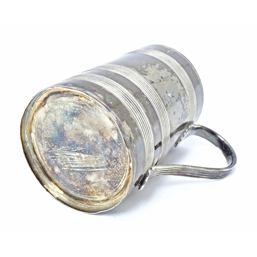 292 - A Geo III silver tankard with banded decoration and loop handle hallmarked London 1790, maker Henry ... 