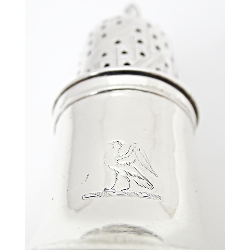 309 - A Geo III silver pepperette / sugar sifter, hallmarked London 1765, maker Richard Palmer. Approx. 5