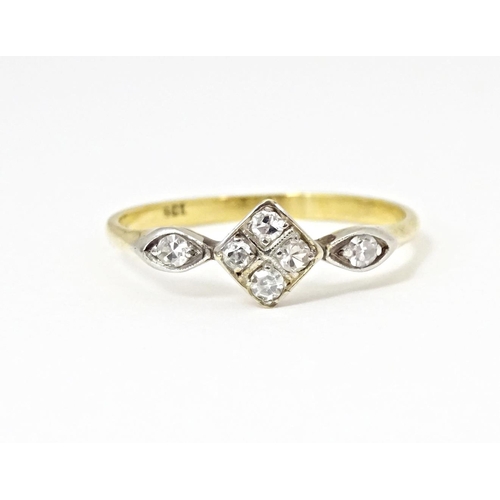 603 - A gold ring set with diamonds, marked 8ct. Ring size approx. Q