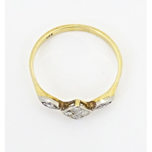 603 - A gold ring set with diamonds, marked 8ct. Ring size approx. Q