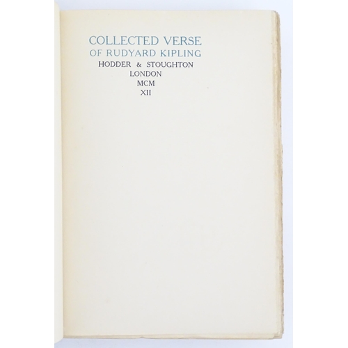 857 - Book: Collected Verse of Rudyard Kipling. Published by Hodder & Stoughton, 1912