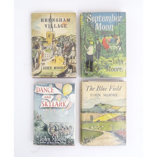 860 - Books: Four titles by John Moore, comprising Brensham Village, 1951, The Blue Field, 1948, Dancer & ... 