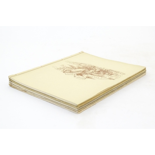 876 - Books: Five author's proof hand bound books by Richard Ziegler with illustrations and German text. S... 