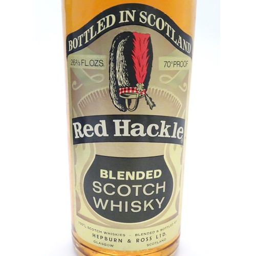 1080 - Whisky : a mid 20thC bottle of Red Hackle blended Scotch Whisky , by Hepburn & Ross Glasgow. 26 2/3 ... 