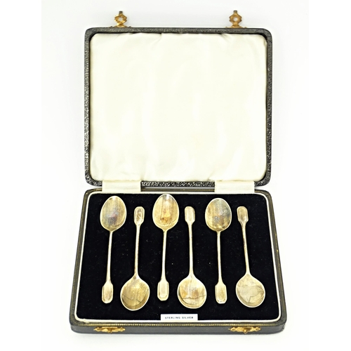 511 - A cased set of 6 silver teaspoons hallmarked Birmingham 1939 maker Arthur Price & Co Ltd. Approx 3 3... 