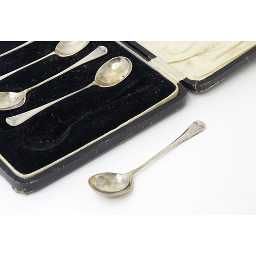 502 - A set of six silver coffee spoons, hallmarked Birmingham 1929, maker A. J. Bailey. Approx. 3 1/2