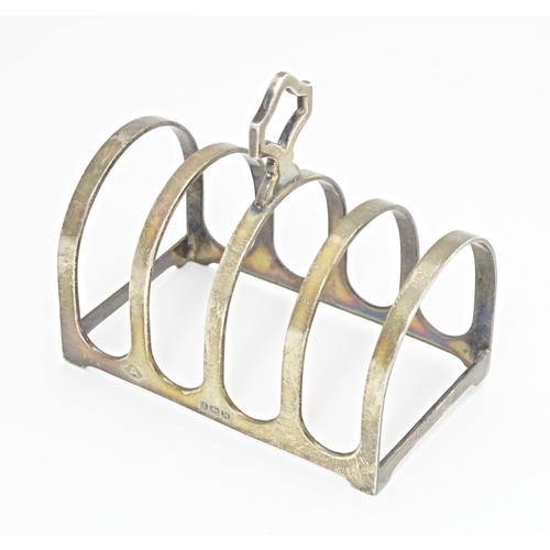 346 - A silver 5 bar toast rack hallmarked Birmingham 1936 maker Adie Bros Ltd. 3