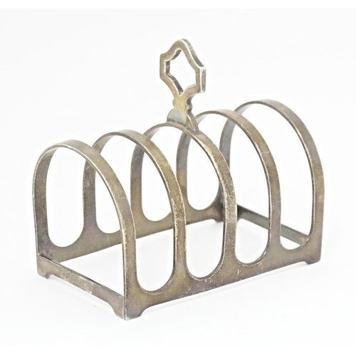 346 - A silver 5 bar toast rack hallmarked Birmingham 1936 maker Adie Bros Ltd. 3