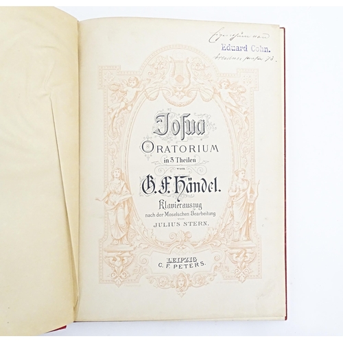 851 - Books: A quantity of bound music scores to include Haydn, Carl Loewe, Handel, Mendelssohn, Wolf, etc... 