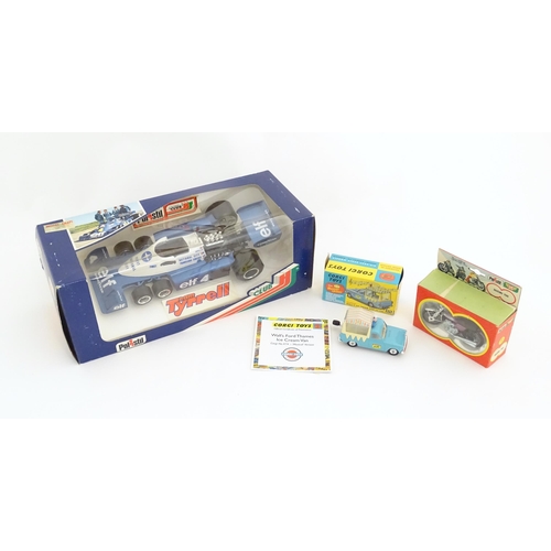 834 - Toys : Assorted die cast / scale model vehicles to include a boxed Polistil GG3 Tyrrlel P34/2 model ... 