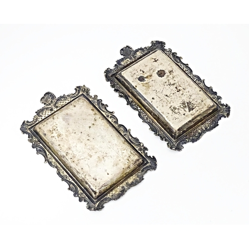 412 - A pair of Victorian silver pin dishes with embossed acanthus scroll decoration, hallmarked Birmingha... 