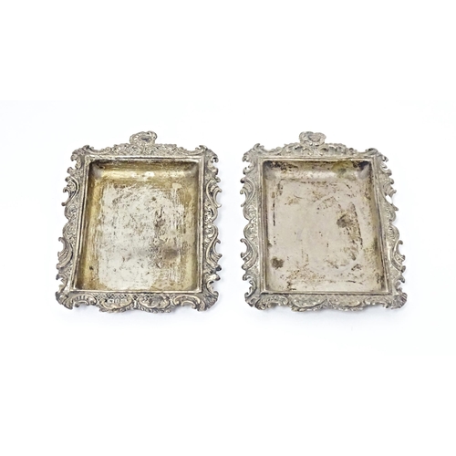 412 - A pair of Victorian silver pin dishes with embossed acanthus scroll decoration, hallmarked Birmingha... 