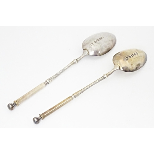 442 - Two Victorian silver teaspoons hallmarked Sheffield 1881, maker Sibray Hall & Co. 4 1/2