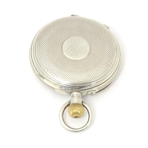 770 - A Continental .800 silver fob watch with white enamel dial. Approx. 1 1/2