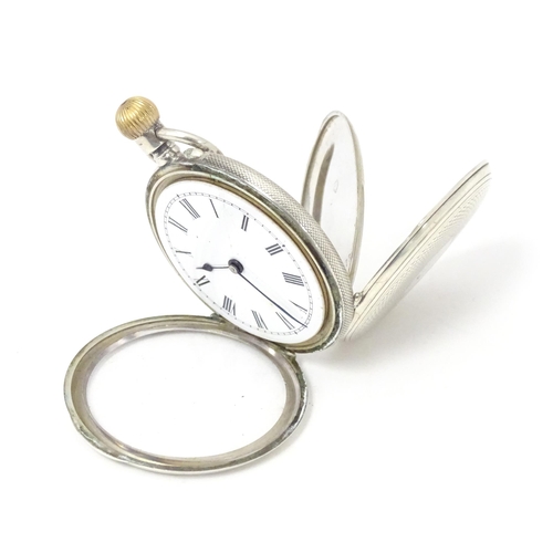 770 - A Continental .800 silver fob watch with white enamel dial. Approx. 1 1/2