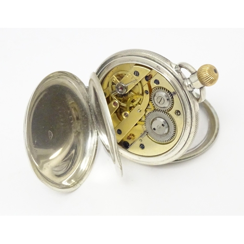 770 - A Continental .800 silver fob watch with white enamel dial. Approx. 1 1/2