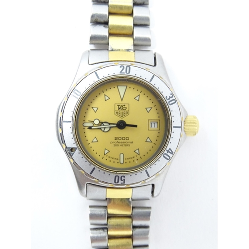 777 - WITHDRAWN FROM AUCTION - Apologies for any inconvenience A ladies Tag Heuer stainless steel cased wr... 