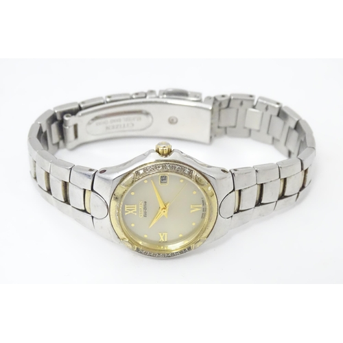 789 - A quantity of quartz movement wrist watches to include two by Citizen, one by Fossil, and a fob watc... 