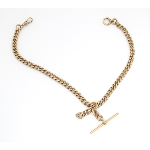 794 - A 9ct gold Albert watch chain. Approx. 18