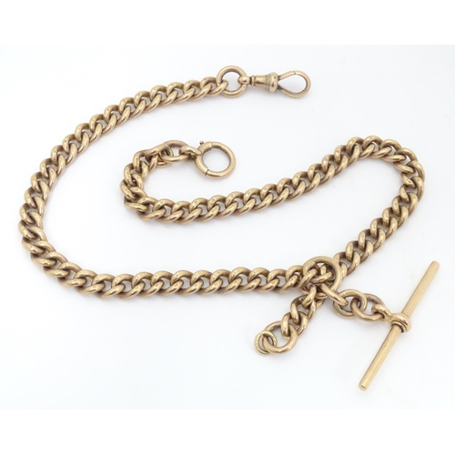 794 - A 9ct gold Albert watch chain. Approx. 18